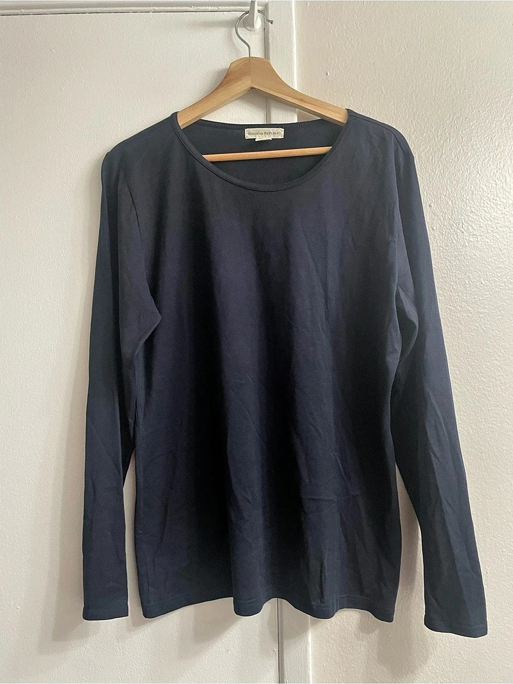 Banana Republic Long Sleeve Cotton Tee Black Large